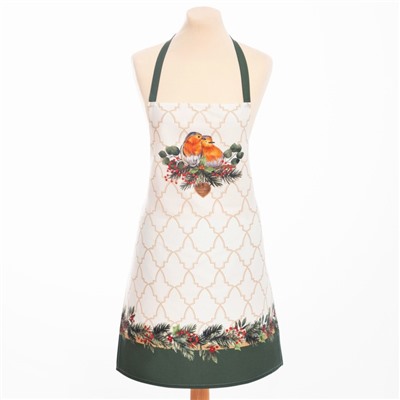 Фартук новогодний «Этель» Robin 60×70 см, 100% хлопок, саржа 190 г/м²