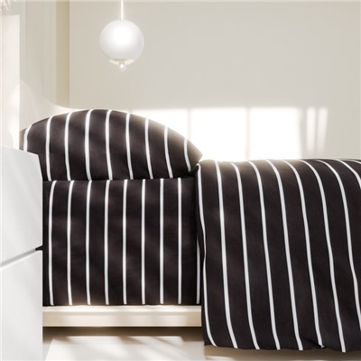 Постельное бельё евро «Этель» Black stripes, поплин