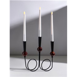 Подсвечник на 3 свечи «Канделябр. Параллельные вселенные», d=2.2 см, чёрный, 25×3.5×27.3 см