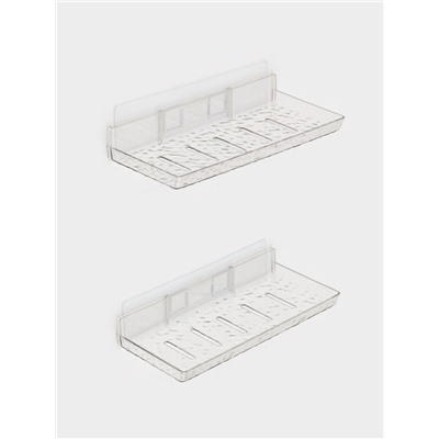 Полки для ванной настенные, 2 шт., прозрачные