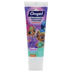 Orajel, Зубная паста с фтором против кариеса Shimmer & Shine, райские ягоды, 119 г