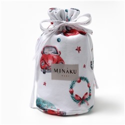 Пижама детская MINAKU New Year's cars, рост 68-74 см, белая