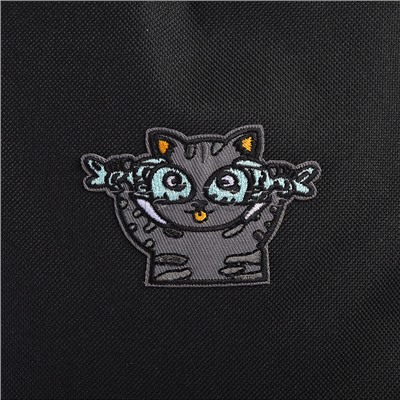 Рюкзак "What cats" подростковый 40x29x17 см (14 л) 250 г, 1 отделение на молнии, 1 передний карман, вышивка, черный
