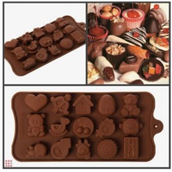 Форма силиконовая для льда и шоколада,карамели 15 ячеек, Микс