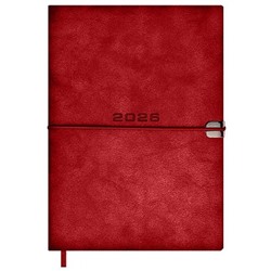 Ежедневник 2026 г. А5 352 стр. 70275 "ТИВОЛИ ГЛОСС КРАСНЫЙ. #ДУМАЙ КАК МИЛЛИАРДЕР" кожзам застёжка-резинка Феникс