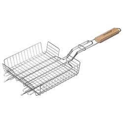 Решётка - гриль универсальная maclay, 20×20 см, нержавеющая сталь, для мангала, бежевая ручка