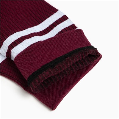 Носки «Полоски», цвет бордовый, размер 23-25 (37-40)