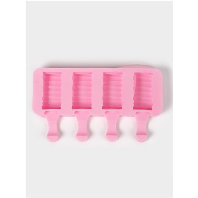 Форма для мороженого «Венеция», силикон, 19.3×11×2.4 см, 4 ячейки (5.5×2.9 см), МИКС