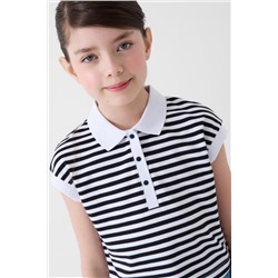 Джемпер трикотажный с воротником поло для девочек PLAYTODAY, 1242086