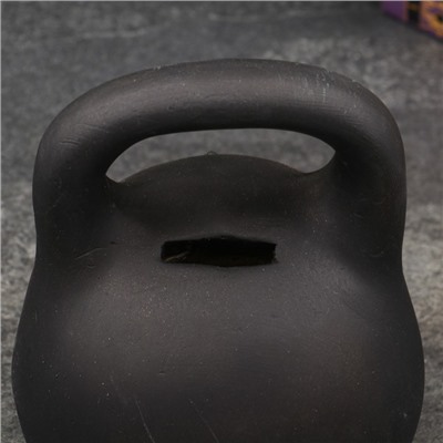 Копилка для денег «Гиря с гербом», гипс, чёрная, 14×14×19 см