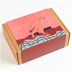 Новогодний подарочный набор «Этель. Хэппи нью йеар», 5 предметов, полотенце 50×90 см, 30×60 см, расчёска, мочалка