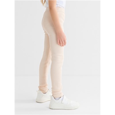Легинсы для девочки на флисе Collorista, цвет молочный, рост 104 см