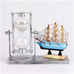 Часы песочные «Фрегат», сувенирные, 15.5×6.5×12.5 см