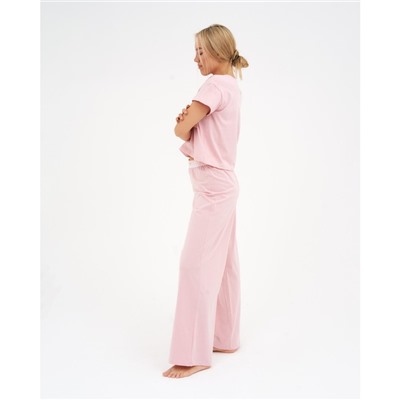 Пижама женская (футболка, брюки) KAFTAN Basic, размер 40-42, розовая