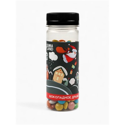 Подарочный набор гифтбокс «Новогодний подарок»: термостакан, чай, леденец, драже, молочный шоколад.