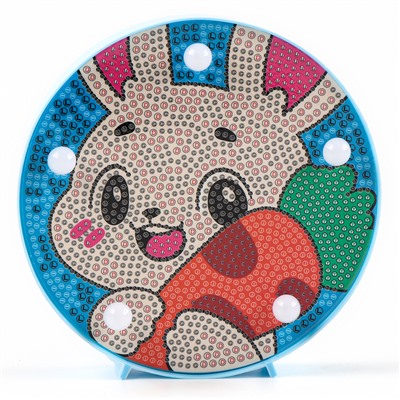 Ночник своими руками. Алмазная мозаика для детей на ночнике «Зайка», 15×15 см, набор для творчества