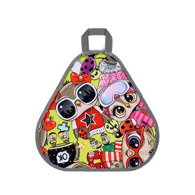 Ледянка мягкая Sova, треугольная, d=41 см, толщина 1.2 см, цвет лимонный, рисунок МИКС