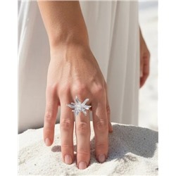 Кольцо с белым серебрением