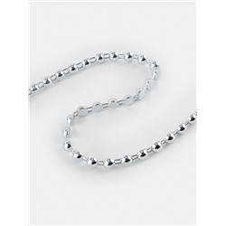 Бусы на нитях, плоские, 6 мм, 9±1 м, цвет серебряный