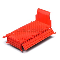 Погрузчик с прицепом и цистернами (свет, звук) в коробке (красный)