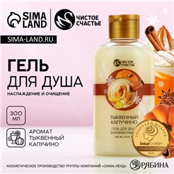 Гель для душа ЧИСТОЕ СЧАСТЬЕ, 300 мл, аромат тыквенный капучино, Новый Год