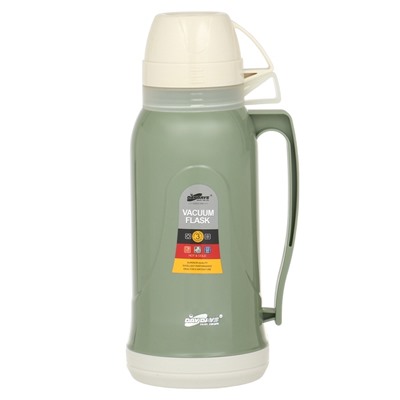 Термос 1.7 л, 14×34 см, со стеклянной колбой, сохраняет тепло 14 ч, зеленый