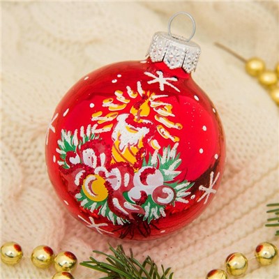 Ёлочные шары «Рождественские», d=6 см, набор 5 шт., МИКС