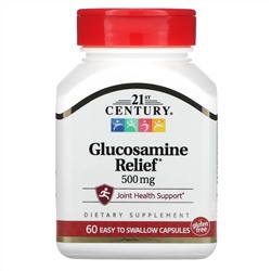 21st Century, Glucosamine Relief, 500 mg, 60 Easy To Swallow Capsules
