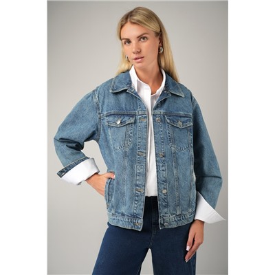 Женская джинсовая куртка с капюшоном Happyfox