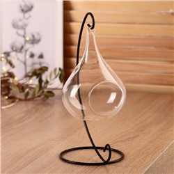 Флорариум «Груша», на подвесе, 23×15×9 см, стекло, прозрачный