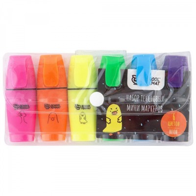 Набор текстовыделителей 6 шт 1-5мм "МИЛАЯ УТОЧКА" мини ассорти ММП-МУ SchoolФормат