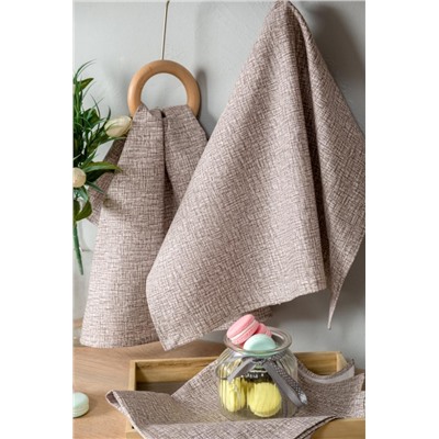 Набор кухонных полотенец Льняное полотно капучино (Капучино)