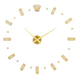 Часы настенные интерьерные, 3d «Соломон», наклейка, большие, d=120 см, золотистые