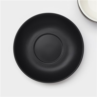 Чайный набор Magistro Matt black, чашка 210 мл, блюдце d=14 см, 2 шт., фарфор, чёрный