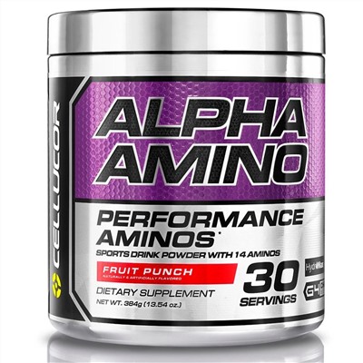 Cellucor, Alpha Amino, аминокислоты с разветвлённой цепью для производительности, фруктовый пунш, 13,4 унц. (381 г)