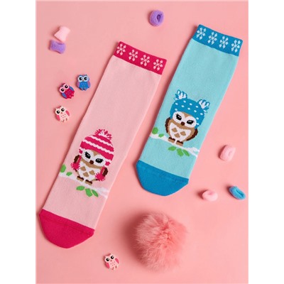 Omsa Носки OMSA kids   Calzino 21P64 плюш по стопе (совы)