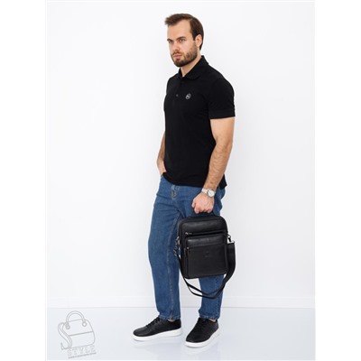 Сумка мужская кожаная 7905-4 black Fuzhinino