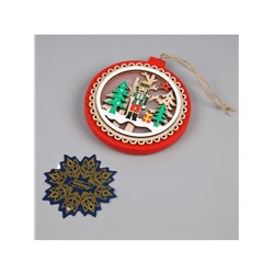 Ёлочная игрушка «Щелкунчик», 10×10 см, 1 LED, от батареек, свечение тёплое белое