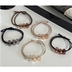 Набор резинок для волос с прозрачными бусинами 5 штук