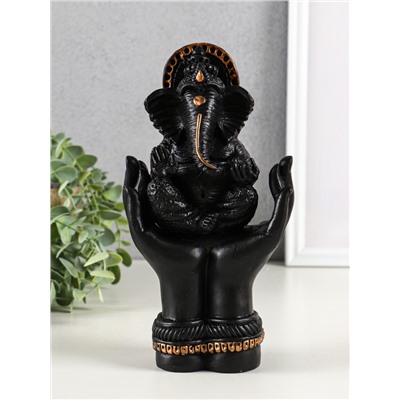 Фигура гипс «Ганеша в руках», 22 см, чёрный