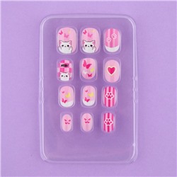Детские накладные ногти «Котик», 12 шт.
