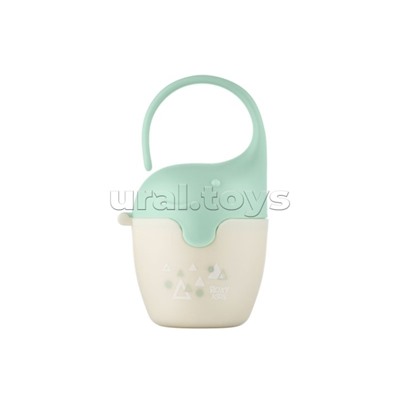 Контейнер для соски-пустышки "Слоник", с пустышкой, зеленый