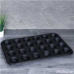 Форма для выпечки кексов и тарталеток 24 ячейки 37х25 см / d-4,5;h-2,5  / F-764-140 /уп 36/ 0.49/