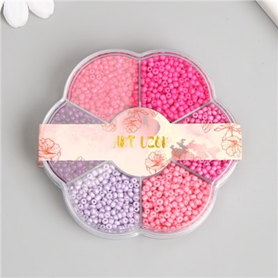 Бисер стекло 12/0 в цветке «Закат» цветной 7 цветов × 8 г 8.2×8.2×2 см