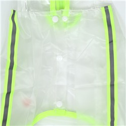Дождевик-комбинезон для собак, р-р 2XL (ДС 42, ОГ 57 см, вес 16-20 кг), прозрачный-жёлтый