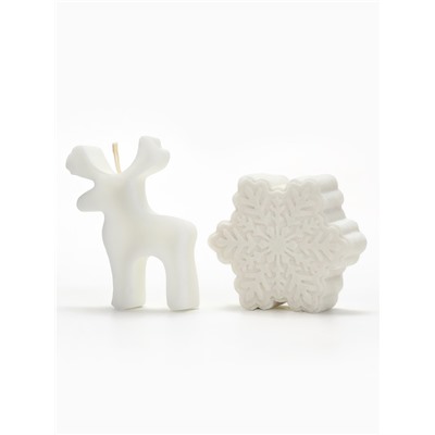 Подарочный набор новогодний: бомбочка снежинка и фигурная свеча олень, URAL LAB