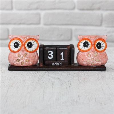 Деревянный календарь «Совы», 20×5×7 см, МИКС