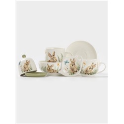 Кружка Доляна «Зайка», 330 мл, фарфор, белая