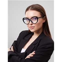 Очки женские имиджевые, прозрачные, дужка 14.2 см, ширина 14.1 см, линза 5.4×6.9 см, черные