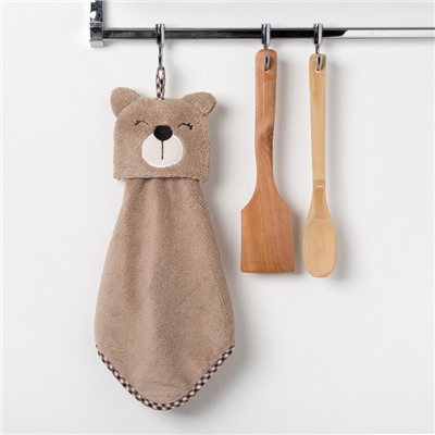 Кухонное полотенце «Доляна. Мишка», 30×30 см, микрофибра